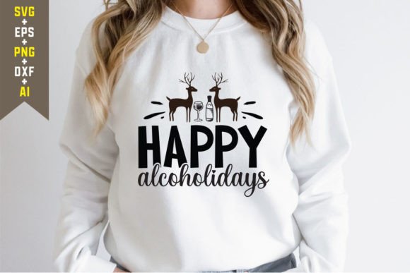 Happy Alcoholidays SVG: T-Shirt Designs Graphics