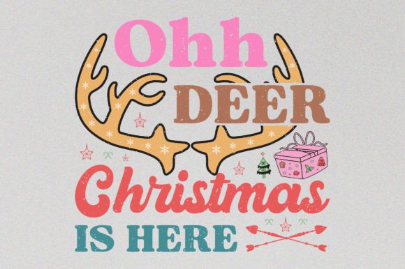 Ohh Deer Retro Christmas Graphics & T-Shirt Designs
