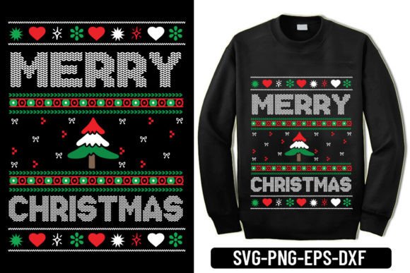 Ugly Sweater Merry Christmas Graphics for T-Shirt Designs